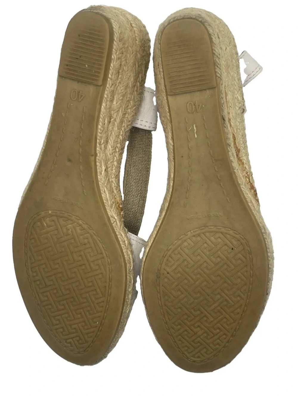 Toni Pons Teide-P Wedge Espadrille Sandals White Leather Women’s Peep-Toe